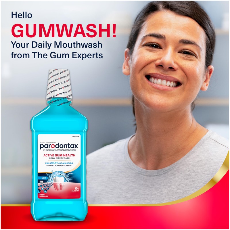 Parodontax Active Gum Health Mouthwash, Antiplaque and Antigingivitis Mouthwash, Mint,