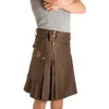 Damn Near Kilt 'Em Men's Stowaway Utility Kilt Small Brown