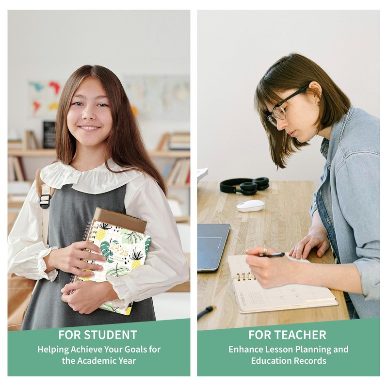 TSFPapier Planner 2024-2025 for Women Men Spiral Notebook A5 Monthly