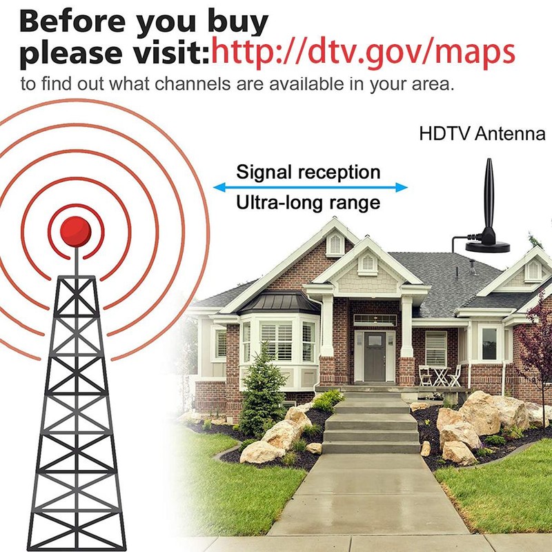 120 Mile High Definition Digital Indoor TV Antenna Smart Signal