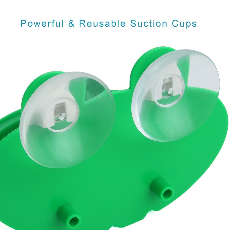Pensino Frog Habitat Frog Dish Holder with Suction Cups, Cute
