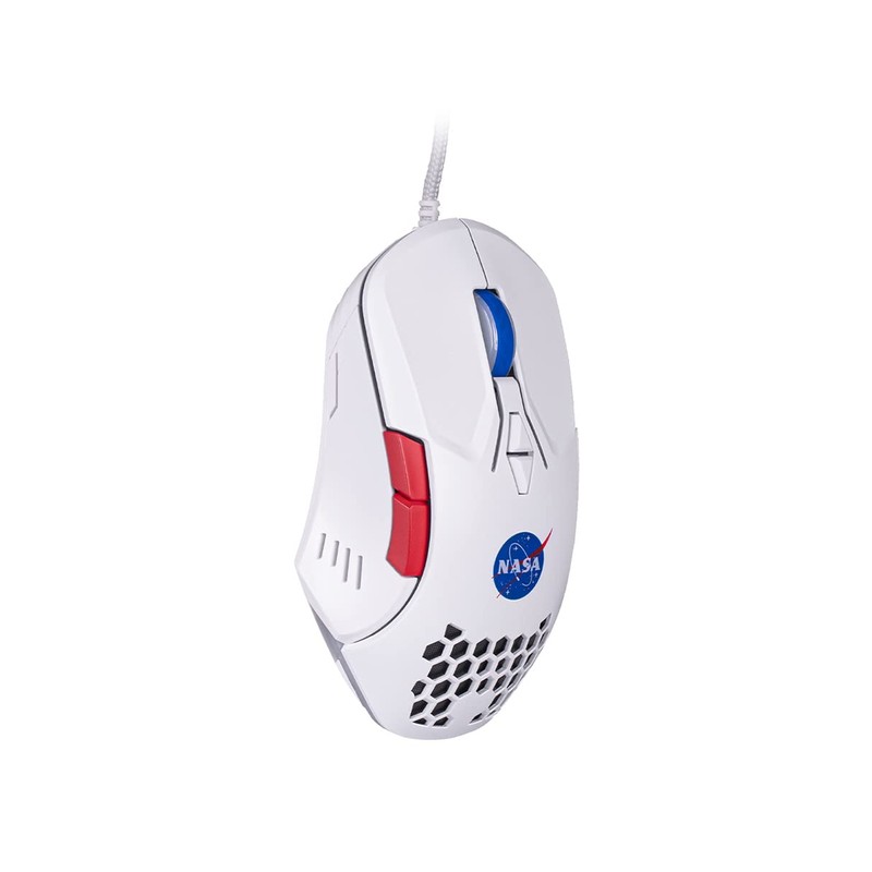 TECHZONE Mouse Gamer RGB NASA Blanco con DPI's Ajustables 800-1600,
