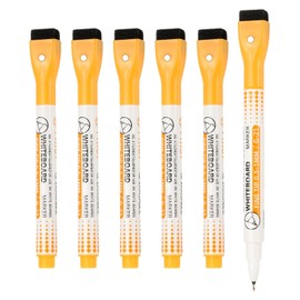 PATIKIL Magnetic Dry Erase Pen Fine Tip Dry Erase Coffee Dry Erase Marker Dry Erase Calendar Supplies with Eraser for Classroom Office 6 Pack 0.5-1mm Tip