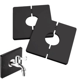 FENGCHUANG Heater Pipe Rosette Pack of 2, Rosettes for Radiator Pipes 24 mm, Snap-in Tap, Wall Hole, Pipe Cover, Collar/Wheel Ring for Pipes (Black)