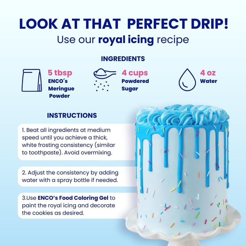 ENCO Meringue Powder 8.8 oz: Perfect for Royal Icing, Meringue