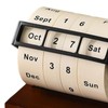 SELECOCO Rotating Perpetual Calendar Wooden Tabletop Stylish Scandinavian Interior Simple