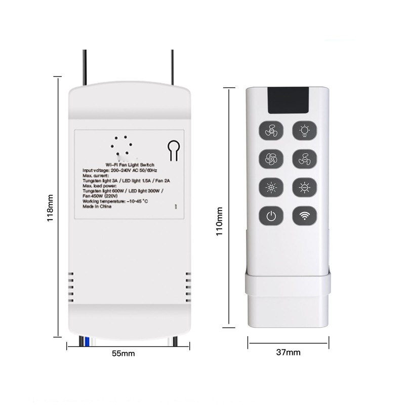 WiFi Smart Household Fan Light Switch APP RF Wireless Wall