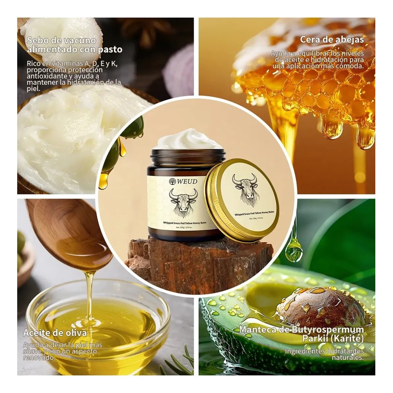 Weud Crema Sebo Res Cara Bovino Manteca Vaca Tallow Bálsamo
