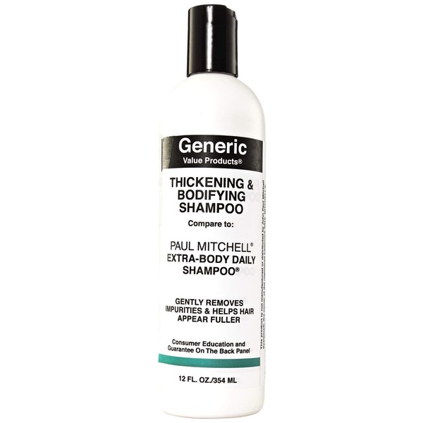 Generic Value Products Thickening & Bodifying Shampoo, Helps Repair Damaged Hair, Improves Strength, For Thicker and Fuller Looking Hair, Gentle Cleansing, 12 Oz