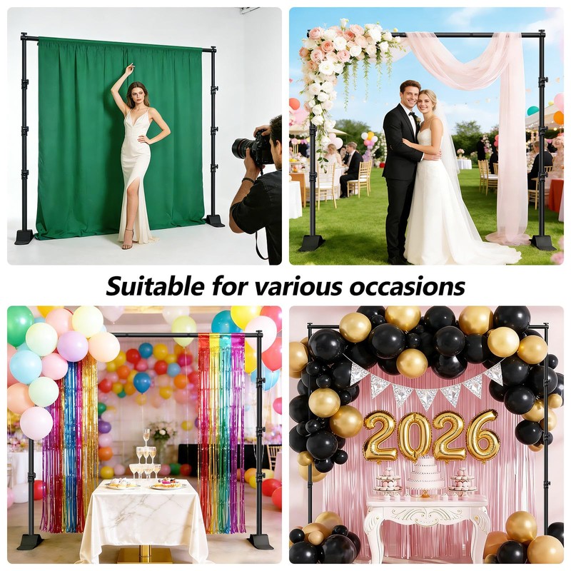 Forlogic 10x8ft Banner Backdrop Stand Kit，Heavy Duty Adjustable Photo Background