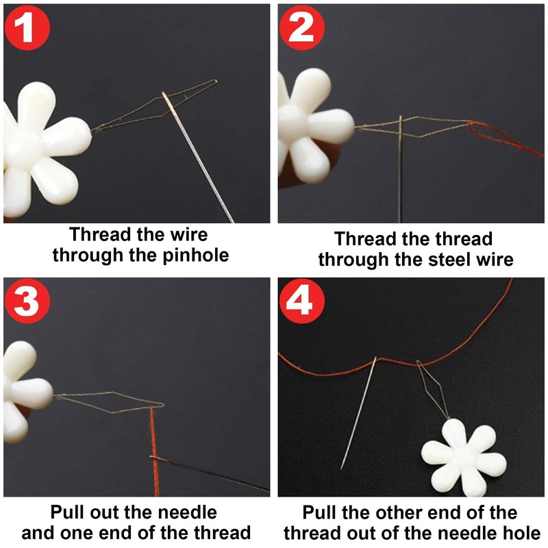 Drawstring Threader,17 Pcs Drawstring Threader Tool Include Flower Needle Threaders