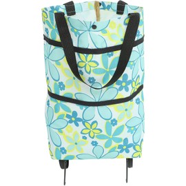 Bolsa de Compras Ligera y Reutilizable con Ruedas de Gran Capacidad Plegable Hecha de Tela Oxford Resistente para Supermercado y Centro Comercial