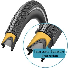 1 Pack 700x35C Reflective Puncture-Proof Road Bike Tire