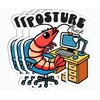 3Pcs - Posture Check Sticker - Funny Shrimp Sticker -