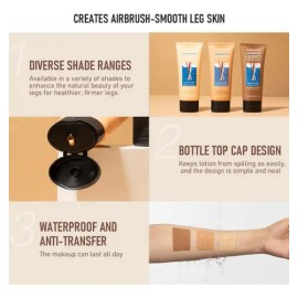 Loción Maquillaje Piernas Manchas Cicatrices Resistente Agua Brillo Mas Bello