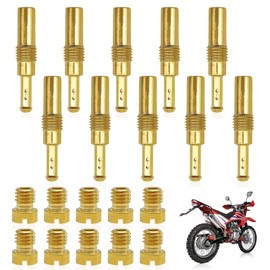 NOTISH 20PCS Carburetor Main Jet Slow Pilot Jet Kit, 10pcs Main Jets and 10pcs Slow Pilot Jet, Brass Jet Kits Car Accessories for Motorcycle Kart ATV