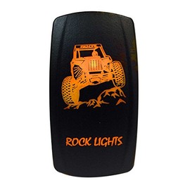 50 Caliber Racing 20A 12V Rocker Switch On/Off Orange LED Backlit"Rock Lights - RZR" - UTV, Auto, Boat [5362A48]