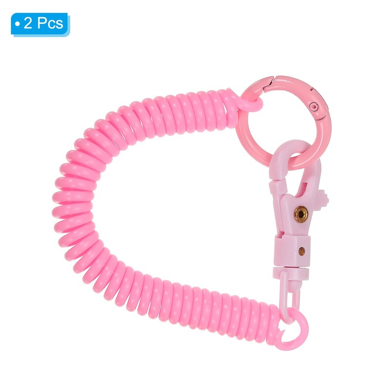 [PATIKIL] Retractable Coil Spring Key Chain Anti-lost Keychain Holder Lanyard