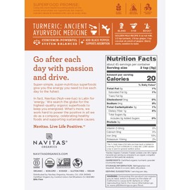 Navitas Organics Turmeric Powder, 8oz. Bag — Organic, Non-GMO, Gluten-Free