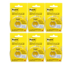 Post-it : Removable Cover-Up Tape, Non-Refillable, 1" x 700" roll -:- Sold as 6 Packs of - 1 - / - Total of 6 Each