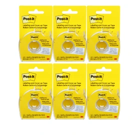 Post-it : Removable Cover-Up Tape, Non-Refillable, 1" x 700" roll -:- Sold as 6 Packs of - 1 - / - Total of 6 Each