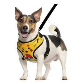 Arnés Pechera Ajustable Antitirones Para Perro Chico Mediano Pikachu 4