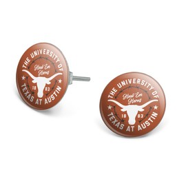 University of Texas Barb Wire Stamp Novelty Silver Plated Stud Earrings