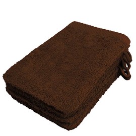 Lanudo® Pure Line Wash Cloth, Set of 4, Pure Terry Cotton, 21 x 15 cm, Brown