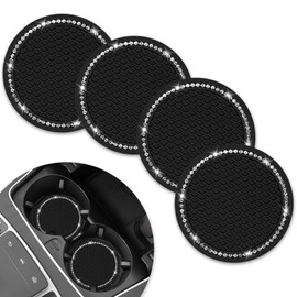 Car Coasters for Drinks,SHANSHUI Universal Stylish Bling Cup Holder for Vehicle Drinks Coaster Car Interior Accessories (Black/ 4Pcs)
