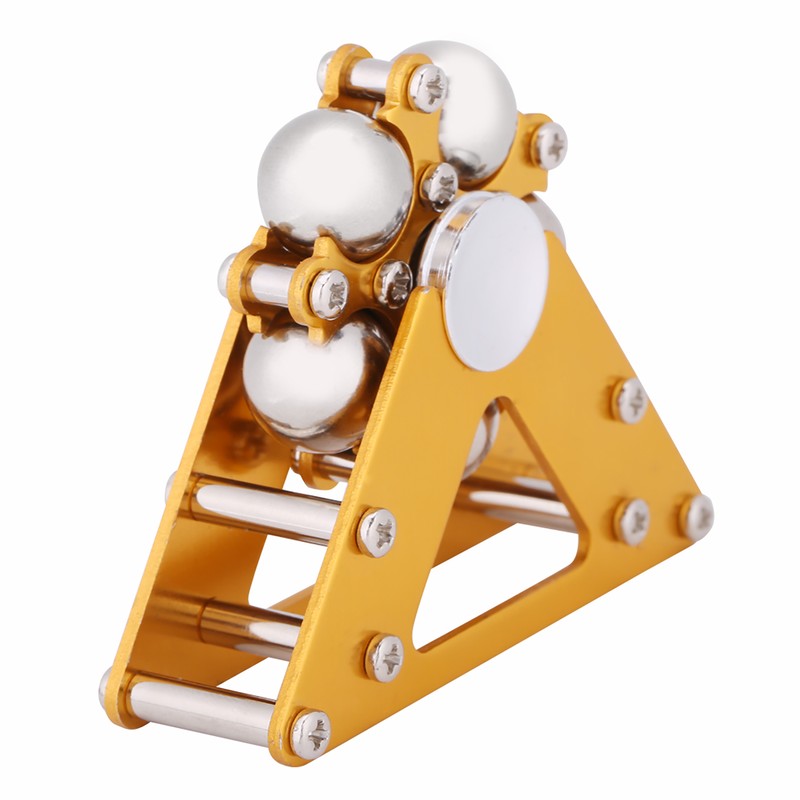 Yellow Aluminum Alloy Wheel Gyro with Tripod Stress Relief Hand