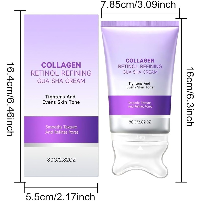 Crema facial reafirmante con Gua Sha, colágeno y retinol –