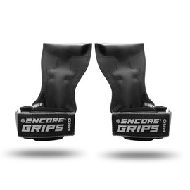 Encore Grips® Lifting Straps for Strength Training, Fitness, Bodybuilding, Weightlifting, Weight Sports, Lifting, with Wrist Hand Brace, Weights Training Gloves, Grips Gym Equipment (Grey, L)