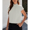 Funlingo Business Casual Tops for Women Summer Turtle Neck Chiffon