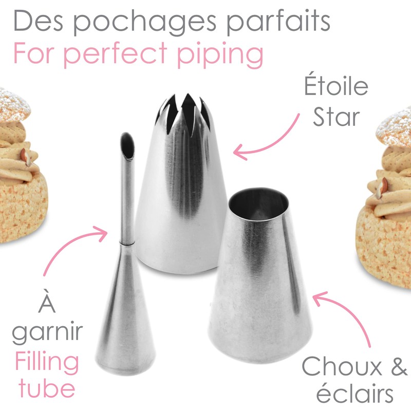 ScrapCooking 1831 Piping Bag Nozzles (Pack of 3)