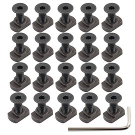 24 Pack M4 Mlok T-Nuts & Screws Replacement Sets Steel, for Mlok System Accessory Installation, with Allen Key. (M4-Countersunk Head)