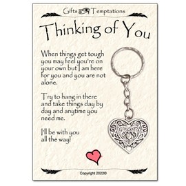 Thinking of You Gift Keyring Keepsake, Unusual and Touching Gift to Show You are Thinking of Someone Going Through a Difficult Time or A Loss. Gift to Express Sympathy or Condolences to give Support
