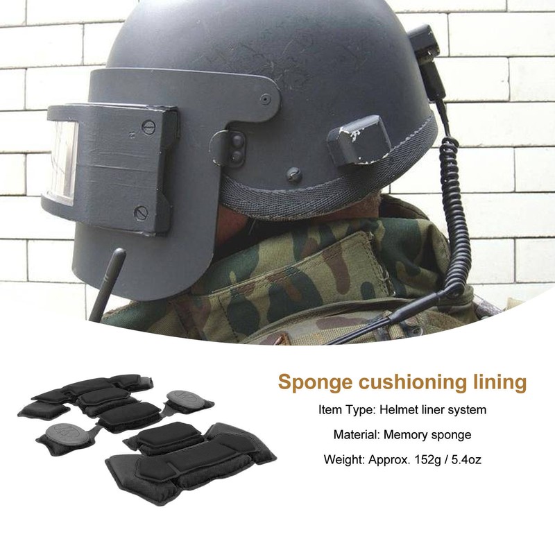Combat Helmet Liner System Internal Memory Sponge Pad Protective Mat