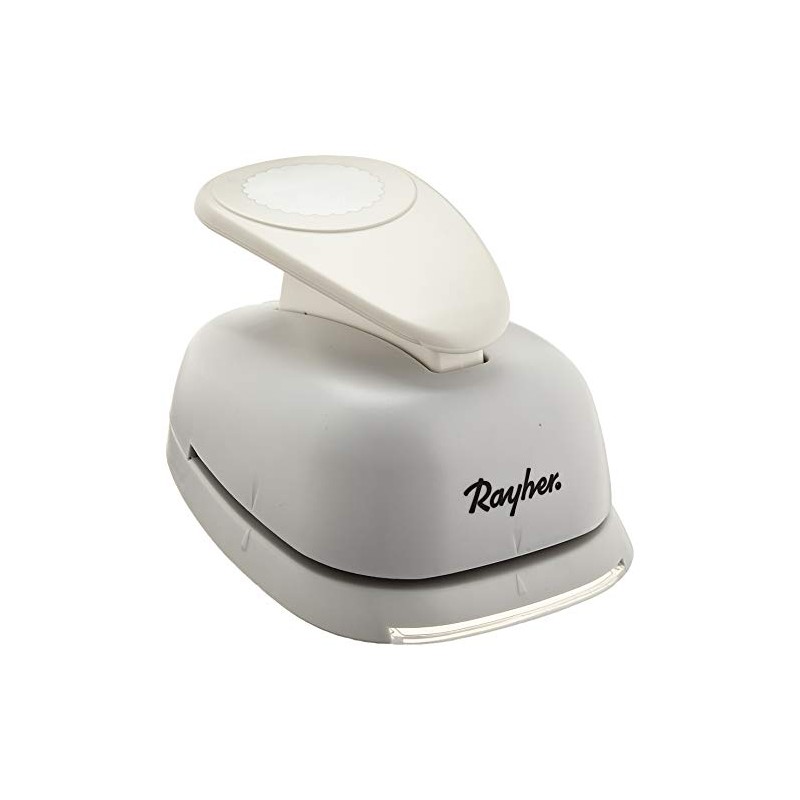 Rayher Paper Craft Punch, Scalloped Circle Lever Punch for Card