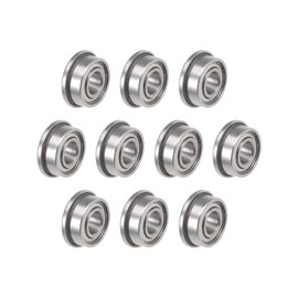 TOP-VIGOR 10Pcs F683ZZ Flanged Ball Bearing, 3x7x3mm Shielded Chrome Steel Flange Rip Bearings for Glider, Wheels, lawnmowers, Printers, Motors, Reducer, Electronic Equipment