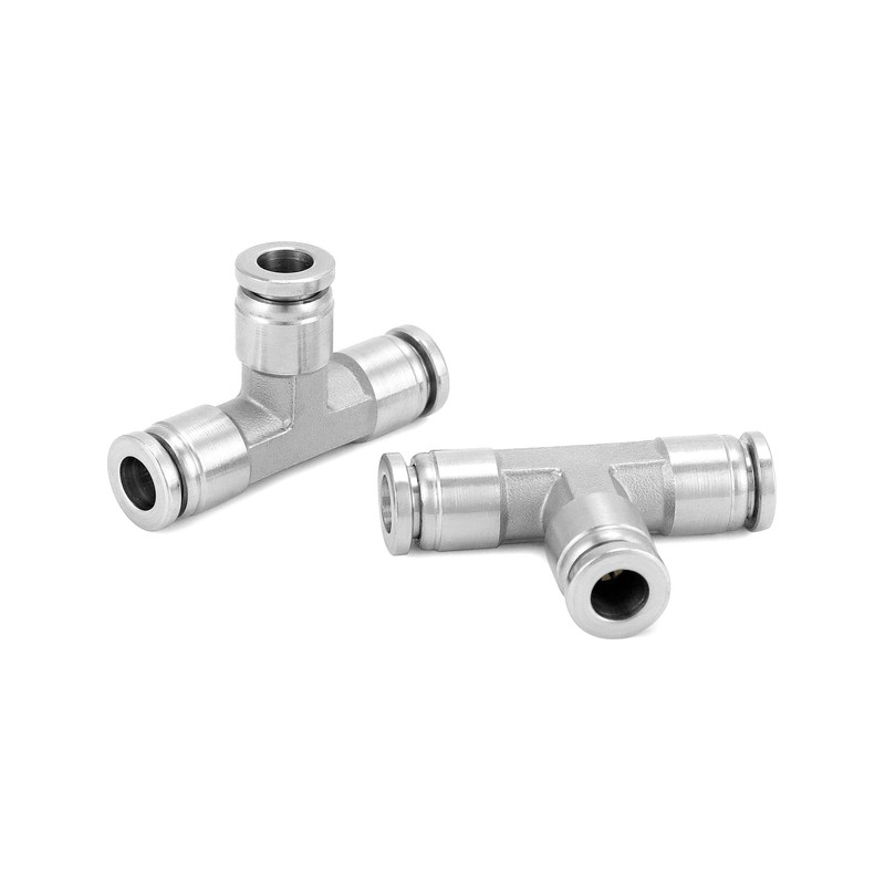 QWORK 1/4" OD Union Tee Stainless Steel 3 Way Tee