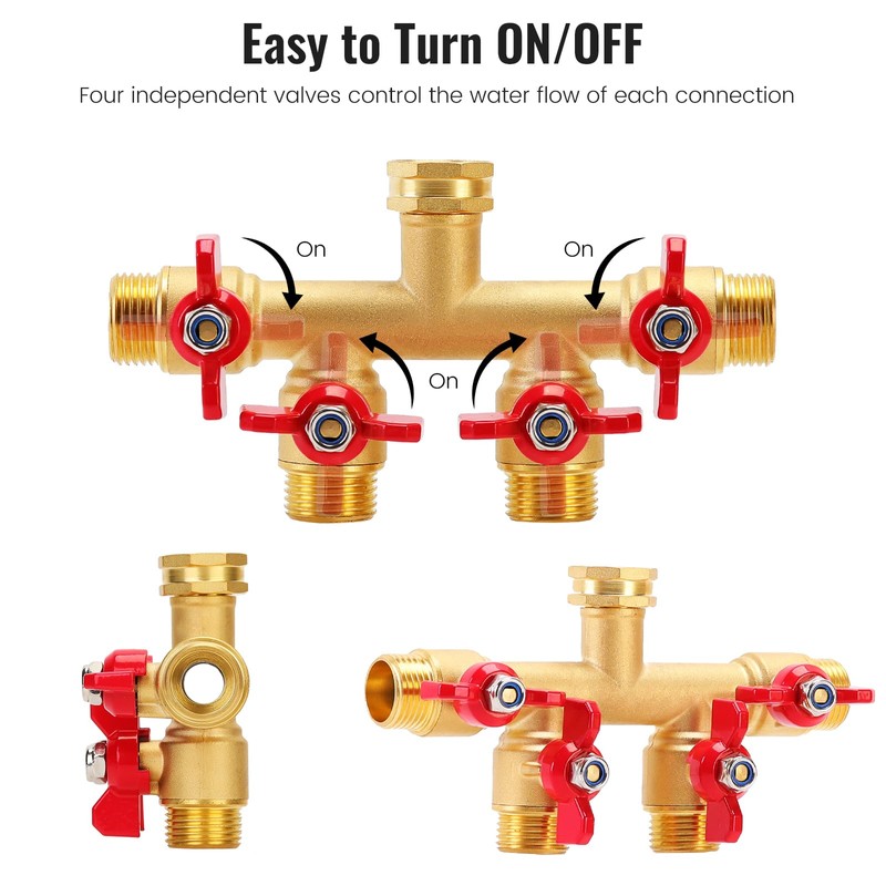 Garden Hose Splitter for Outdoor Use (4 Way)