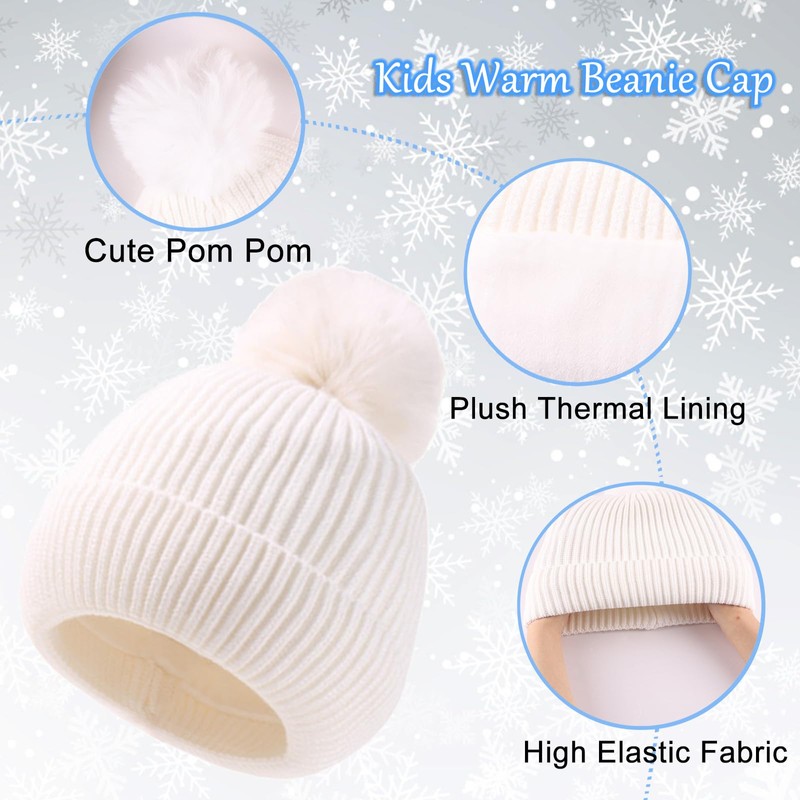 Yaopelky Kid Boy Girl Beanie Hat Scarf Touchscreen Gloves Set