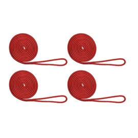 Extreme Max 3006.3008 BoatTector Double Braid Nylon Dock Line Value 4-Pack - 3/8" x 15', Red