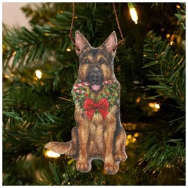 German Shepherd with Wreath Ornament