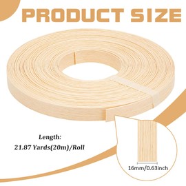 MAYJOYDIY 20 m × 16 mm Beige Yellow Paper Rattan Woven Ribbon 12 Layer Paper Rattan Wicker Basket Weaving Accessories Paper Woven Cord Basket Weaving Accessories for DIY Bouquets Home Decoration