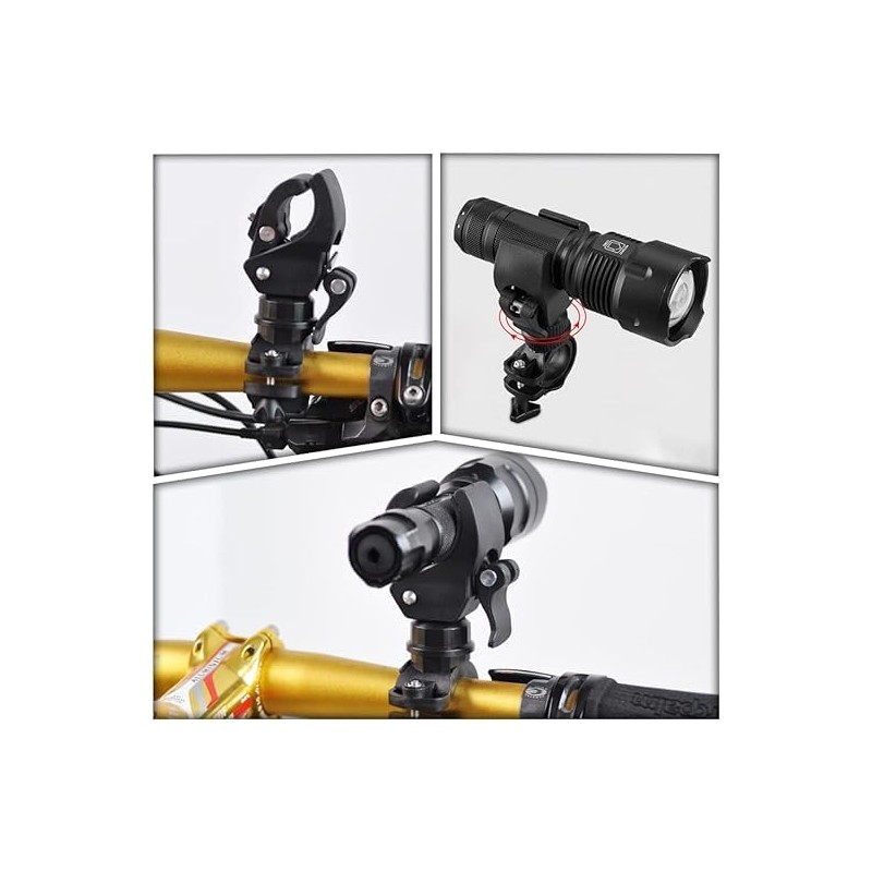 QJLDMaingo Secure Bicycle Flashlight Mount Universal 360° Rotating Light Holder