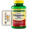 Spring Valley Potassium Caplets 99 mg Dietary Supplement, 250 Count