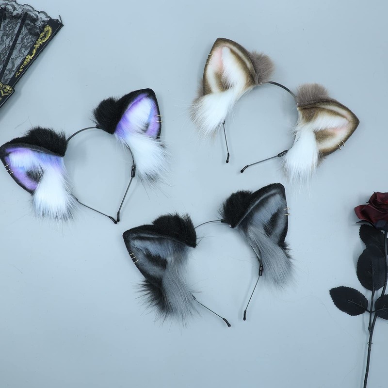 Dodheah Orecchie da Gatto Orecchie di Volpe Lupo Catwoman Cosplay