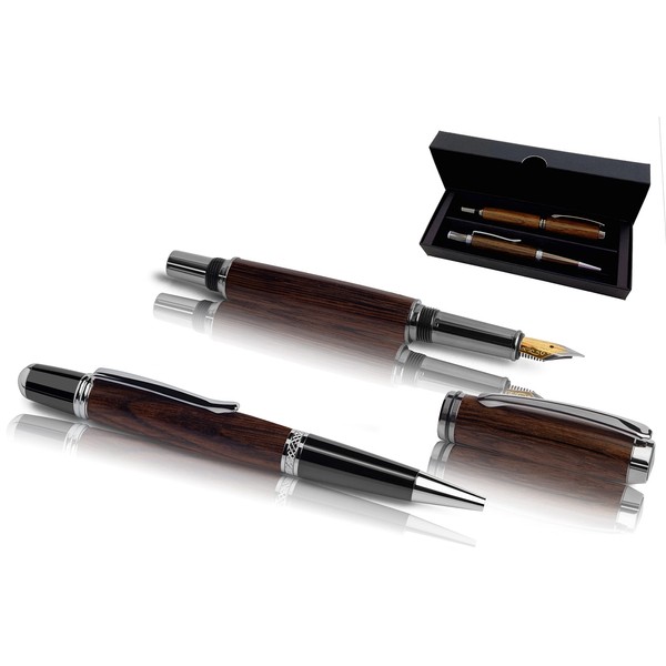 Handmade Writing Set Made of Real Wood, Gift Set with