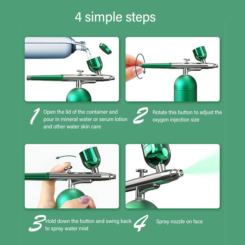 Oxygen Airbrush Facial Machine Hydrating Moisturizing High Pressure Handheld Airbrush